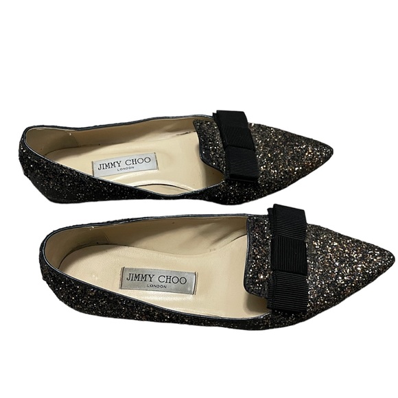 Jimmy Choo Gala Glitter Flats - Picture 7 of 16